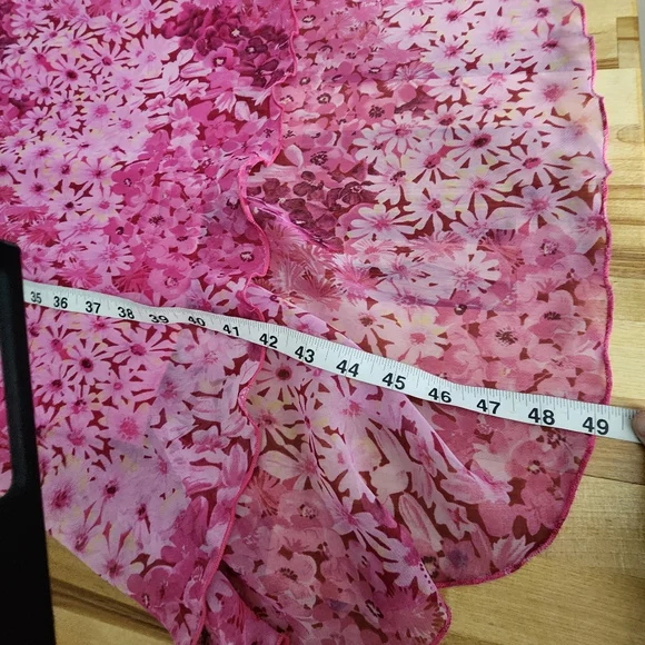 Y2K Dress Pink Floral Chiffon Size 12 believe... Lined Romantic Fairy Whimsical - Picture 9 of 14